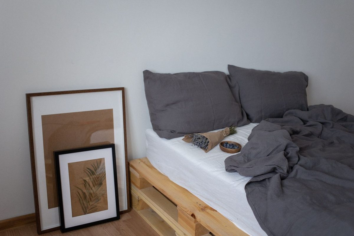 Linen Duvet Cover, Slate view 3